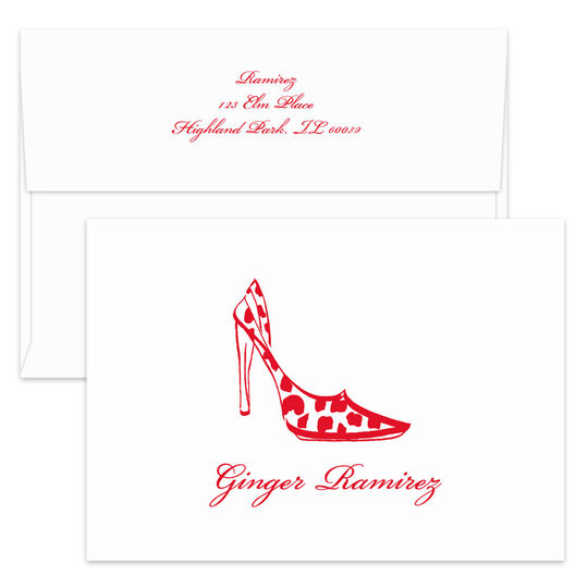 Well Heeled Stiletto Foldover Note Cards
